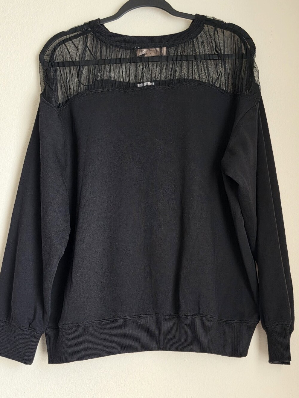 Women's Philosophy Sheer Black Mesh Top Sweater Size 1X - Picture 2 of 7